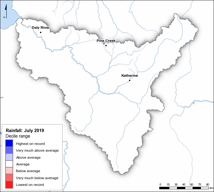 Rainfall deciles: July 2019