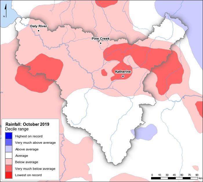 Rainfall deciles: October 2019