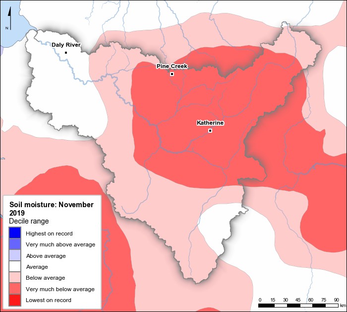 Soil moisture deciles: November 2019