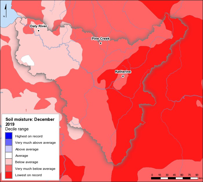 Soil moisture deciles: December 2019