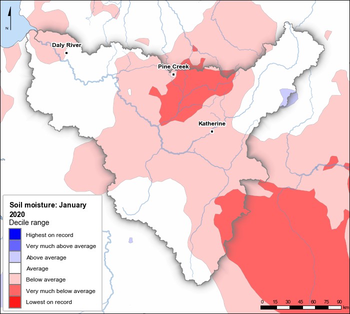 Soil moisture deciles: January 2020