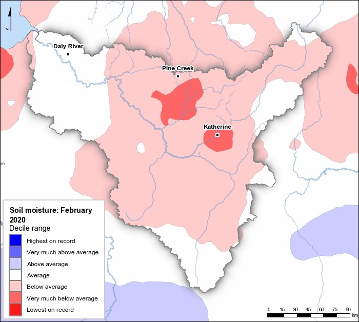 Soil moisture deciles: February 2020