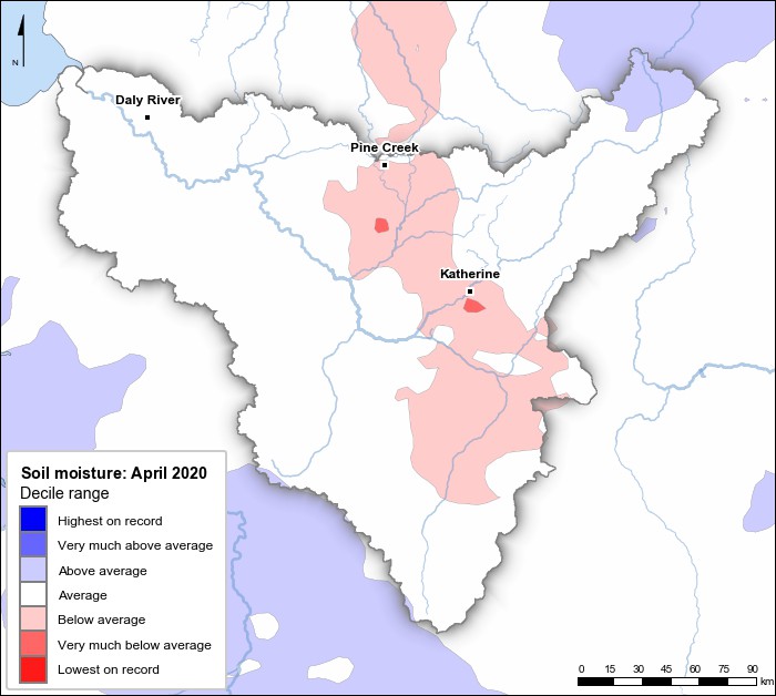 Soil moisture deciles: April 2020