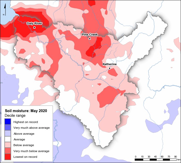 Soil moisture deciles: May 2020