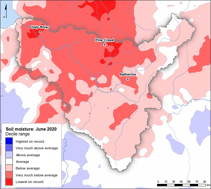 Soil moisture deciles: June 2020
