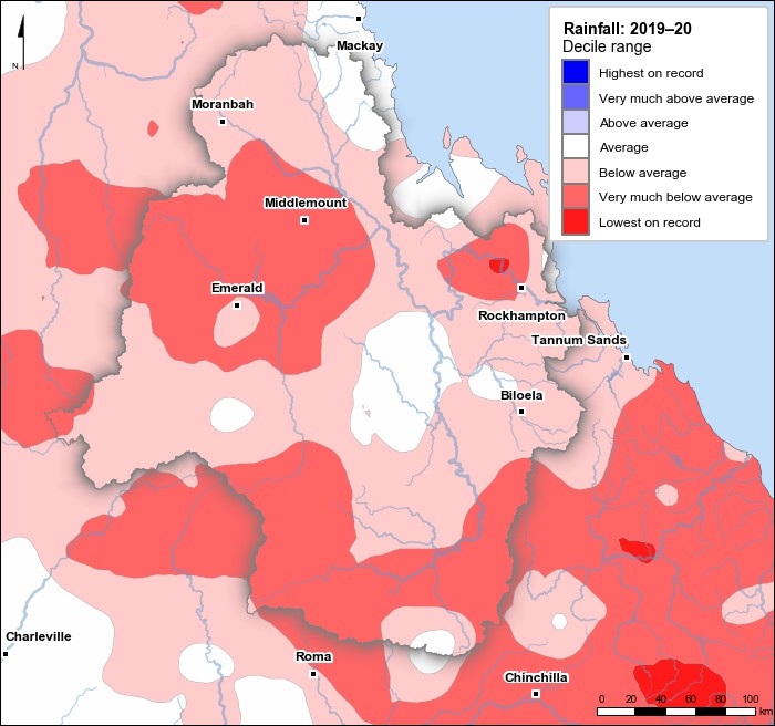 Rainfall deciles: July 2019–June 2020