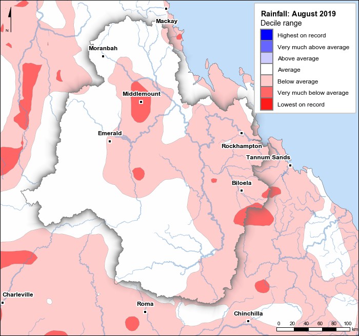 Rainfall deciles: August 2019