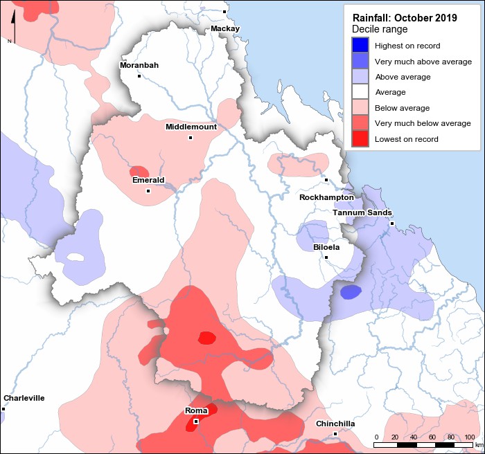 Rainfall deciles: October 2019