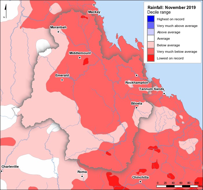 Rainfall deciles: November 2019