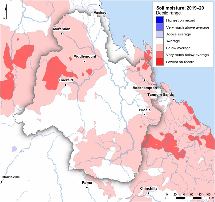 Soil moisture deciles: July 2019–June 2020