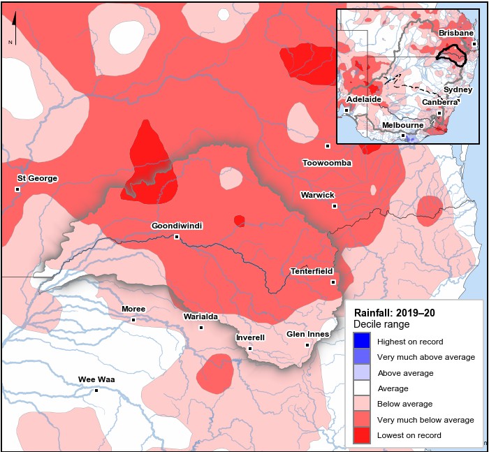 Rainfall deciles: July 2019–June 2020