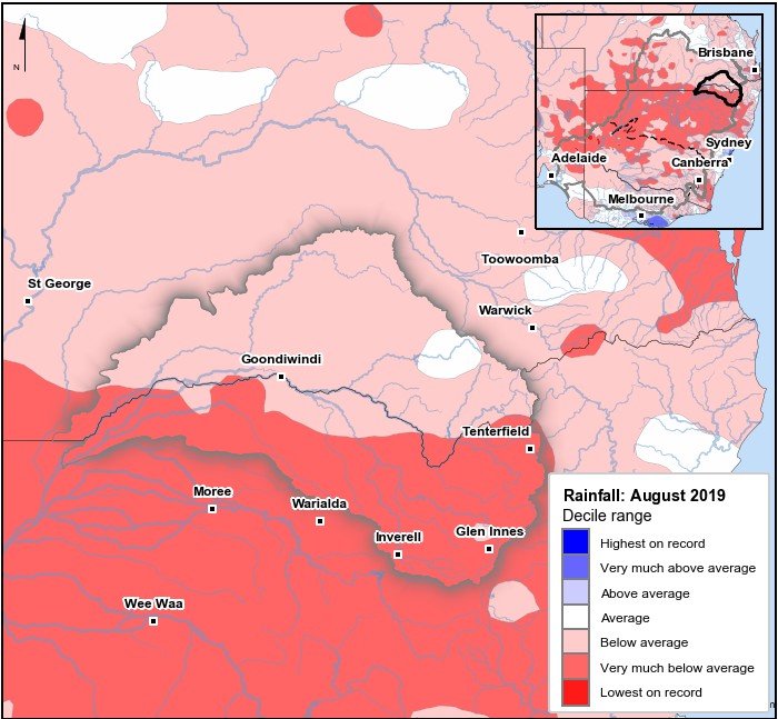 Rainfall deciles: August 2019