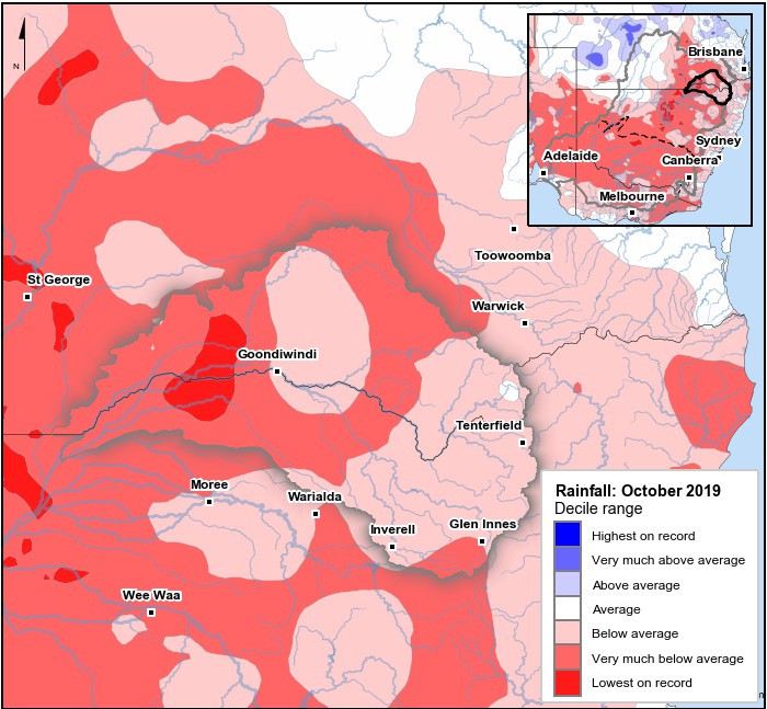 Rainfall deciles: October 2019