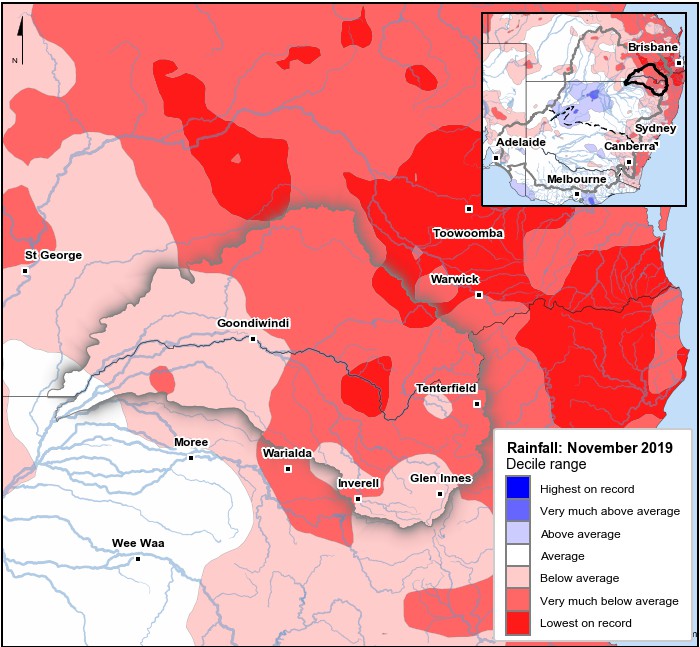 Rainfall deciles: November 2019