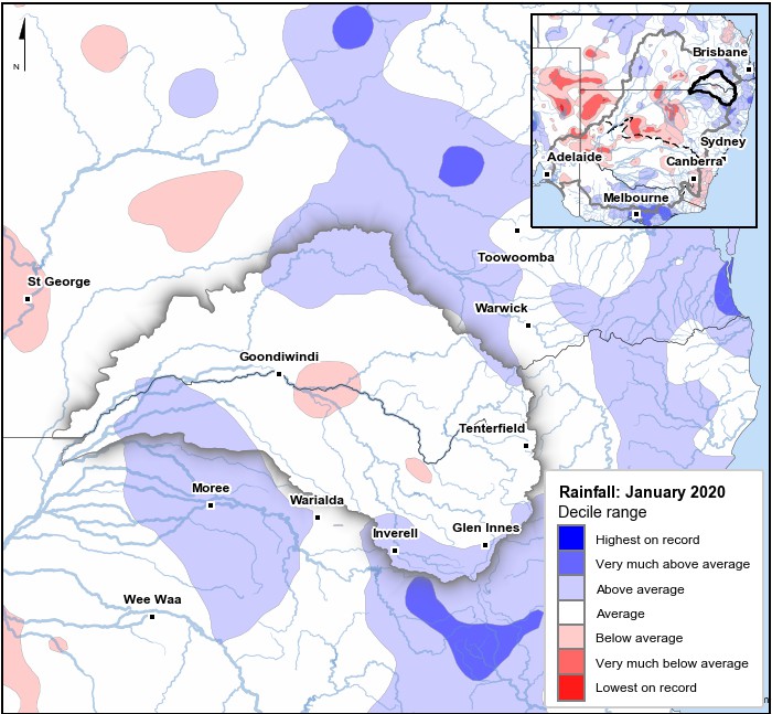 Rainfall deciles: January 2020