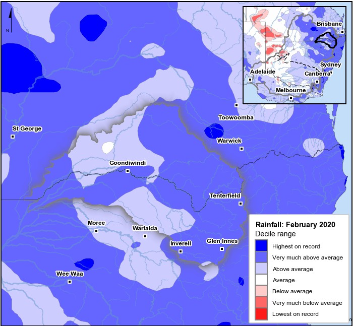 Rainfall deciles: February 2020