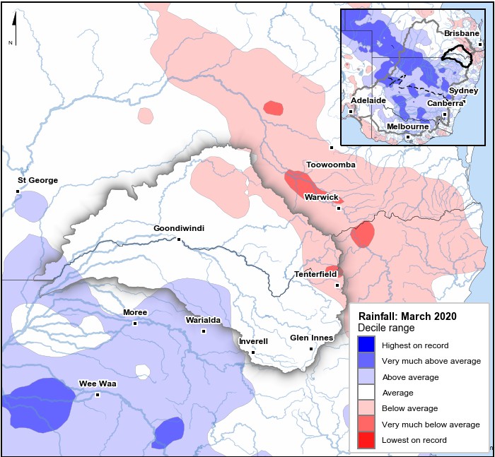 Rainfall deciles: March 2020