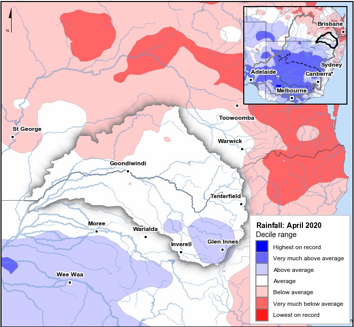 Rainfall deciles: April 2020