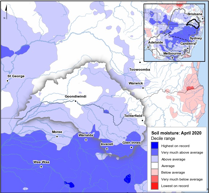 Soil moisture deciles: April 2020