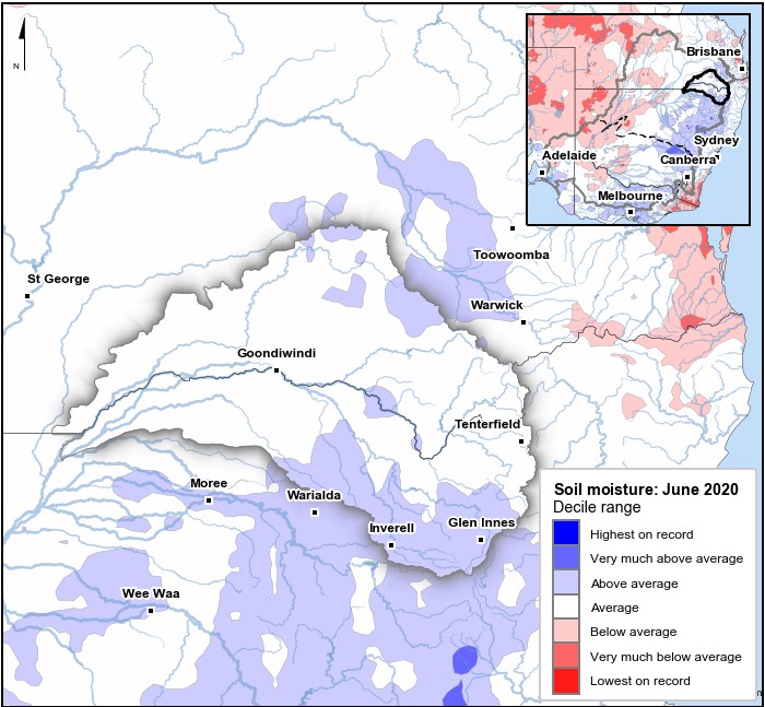 Soil moisture deciles: June 2020