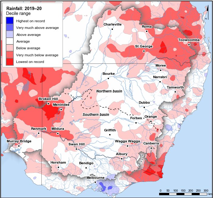 Rainfall deciles: July 2019–June 2020