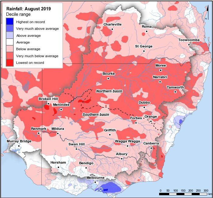 Rainfall deciles: August 2019