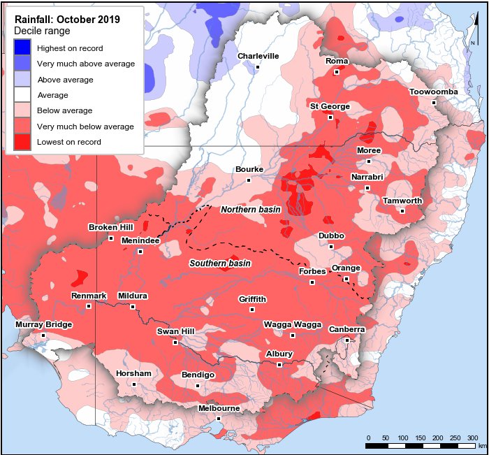 Rainfall deciles: October 2019