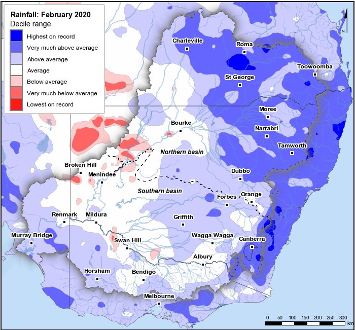 Rainfall deciles: February 2020