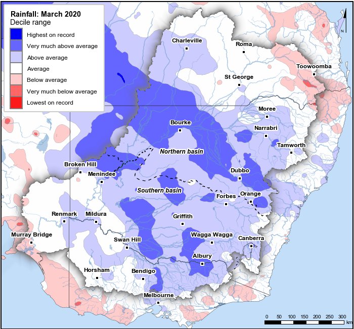 Rainfall deciles: March 2020