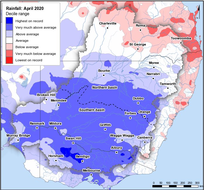 Rainfall deciles: April 2020