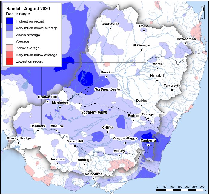 Rainfall deciles: August 2020