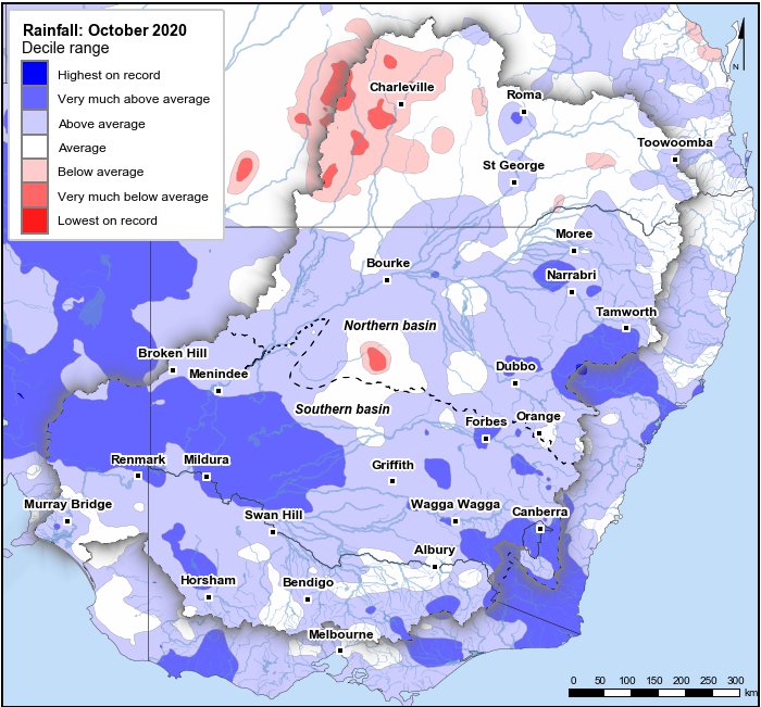 Rainfall deciles: October 2020