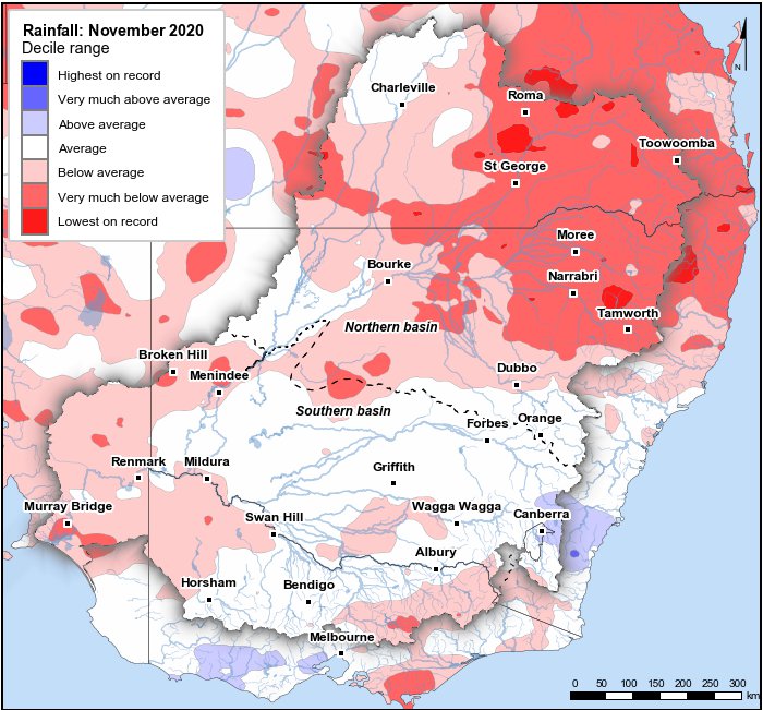 Rainfall deciles: November 2020