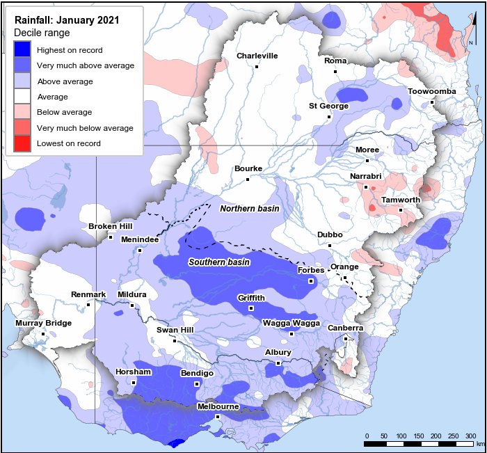 Rainfall deciles: January 2021