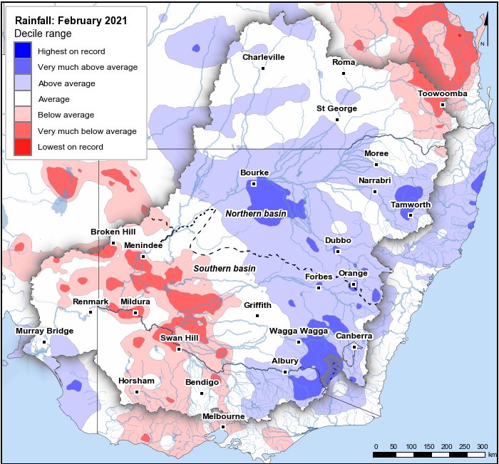 Rainfall deciles: February 2021