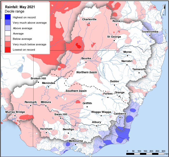 Rainfall deciles: May 2021