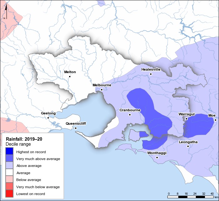 Rainfall deciles: July 2019–June 2020