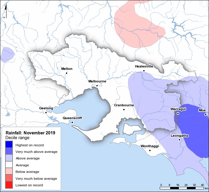 Rainfall deciles: November 2019