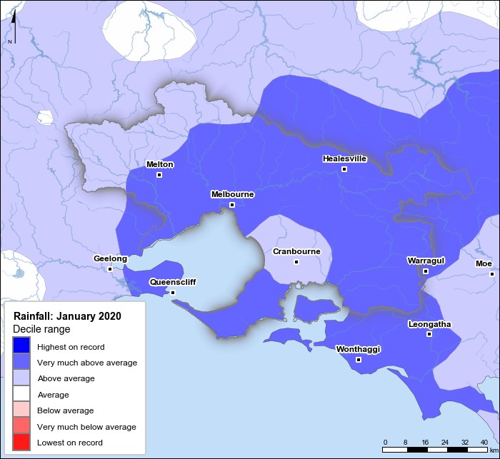 Rainfall deciles: January 2020