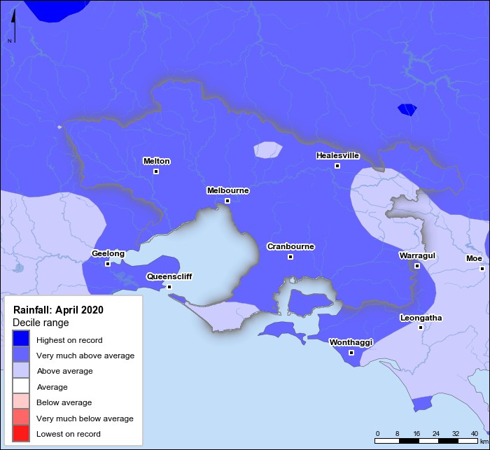 Rainfall deciles: April 2020