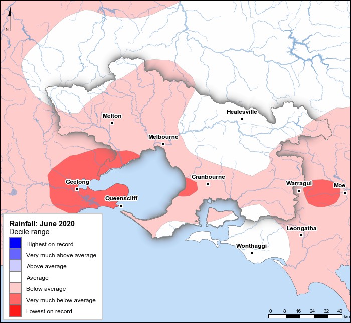 Rainfall deciles: June 2020