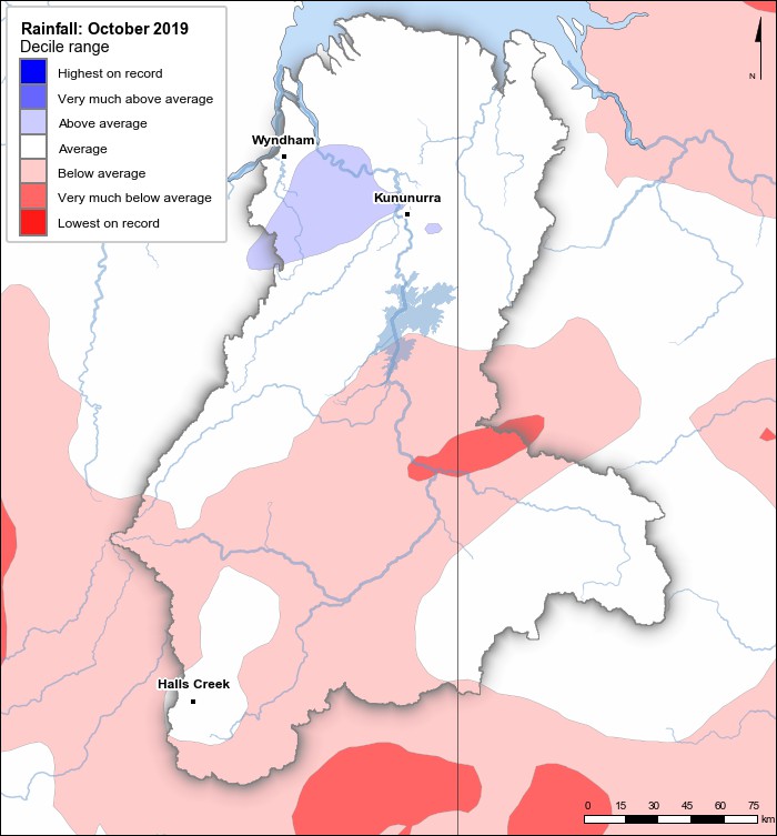 Rainfall deciles: October 2019