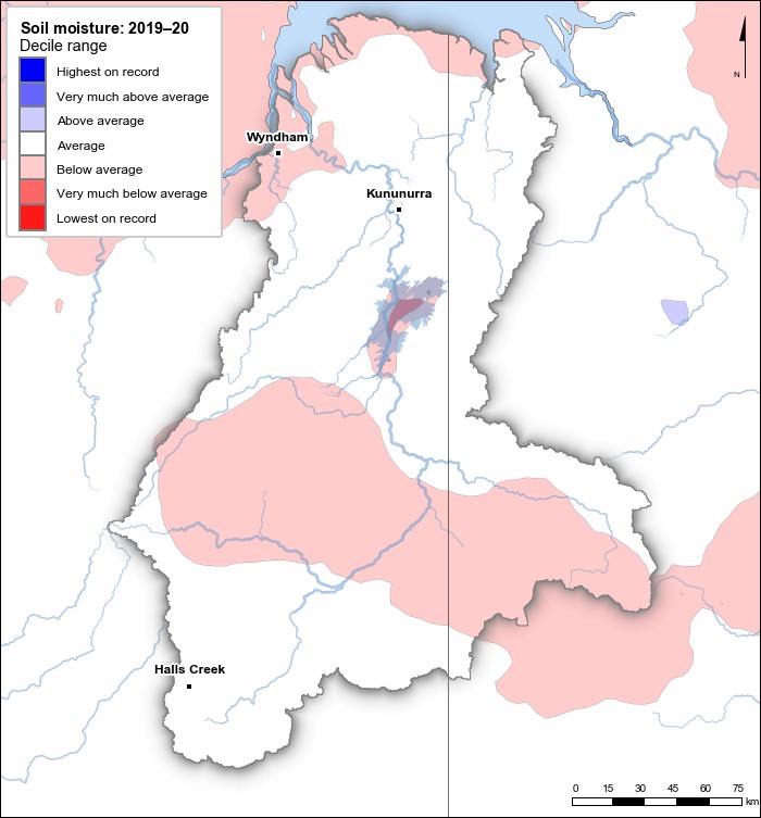 Soil moisture deciles: July 2019–June 2020