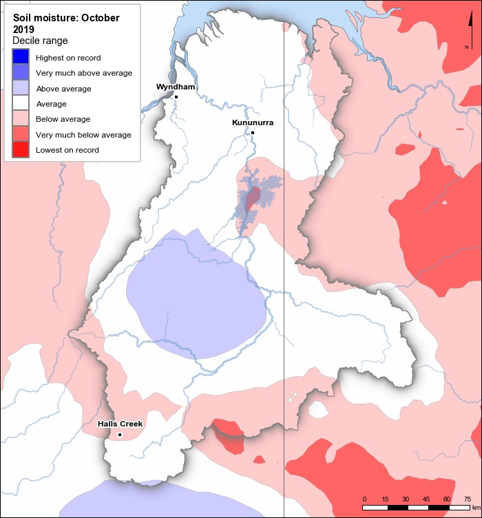 Soil moisture deciles: October 2019