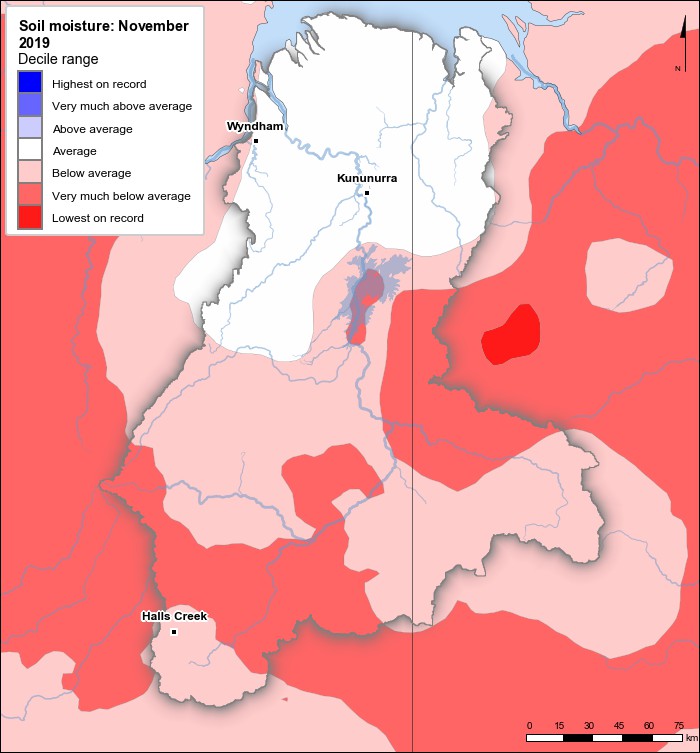 Soil moisture deciles: November 2019