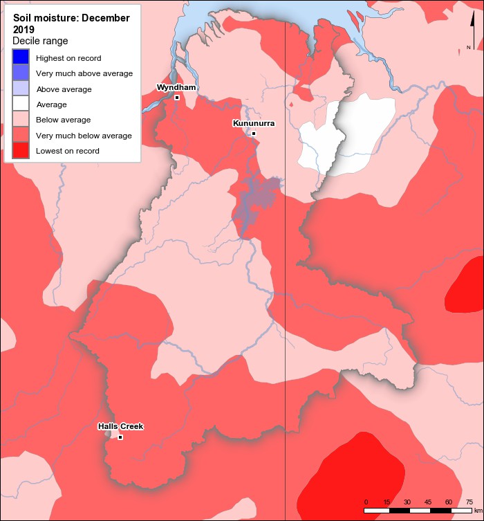Soil moisture deciles: December 2019