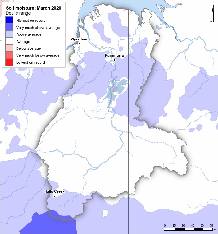 Soil moisture deciles: March 2020