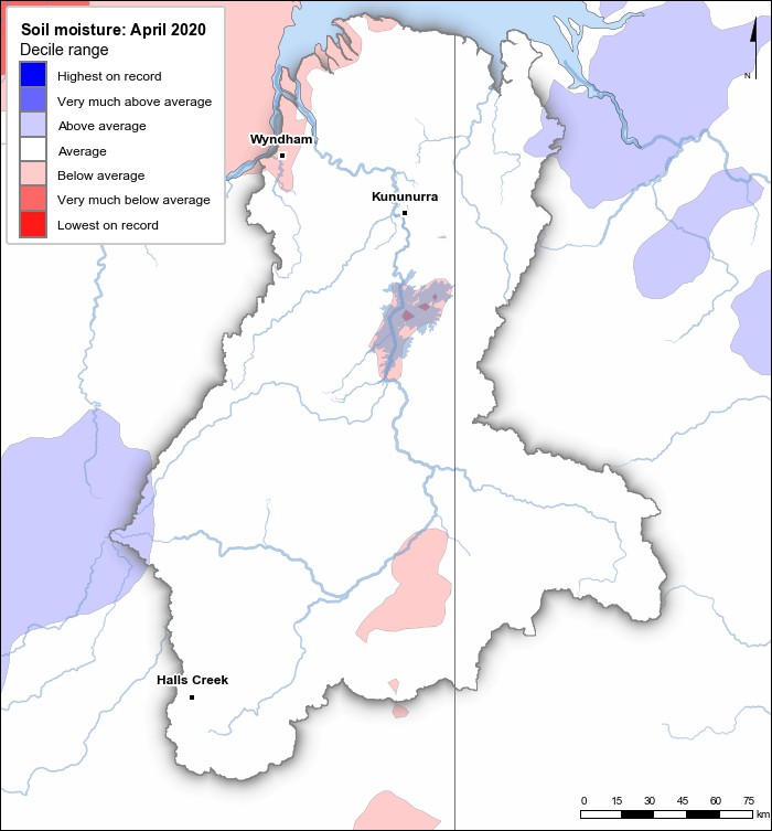 Soil moisture deciles: April 2020