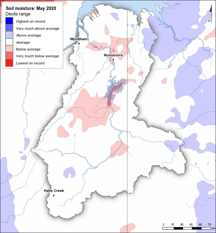Soil moisture deciles: May 2020