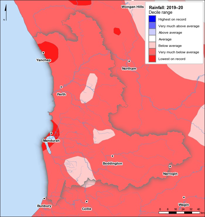 Rainfall deciles: July 2019–June 2020